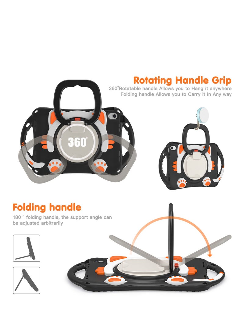 GULFLINK Cute Cat Kids Case with 360° Rotating Handle for iPad 10th 10.9 inch 2022（A2757/A2777）Black - Image 2