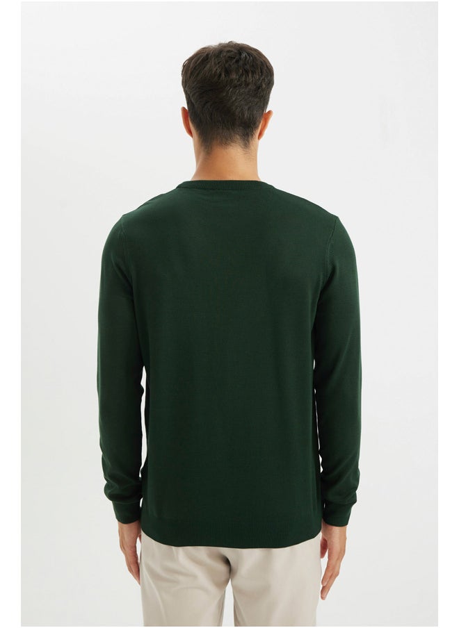 DeFacto Man Smart Casual Tricot Regular Fit Crew Neck Long Sleeve Pullover  - Image 3