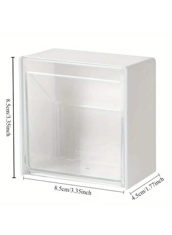 White Wall Mounted Storage Box For Bathroom Cosmetics Jewelry Organizer - Image 3