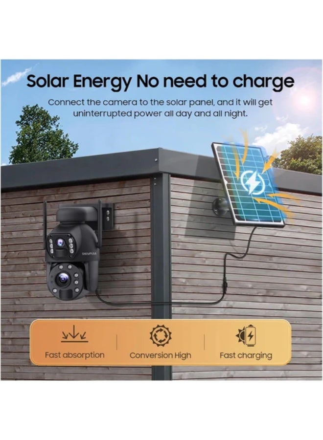 CRONY ST-598-8M-20X-4G  Low power Solar Battery Camera 4K 355° Horizontal, 90° Vertical IR Night Vision Dual Lens View IP66 Waterproof Human Body Induction Human Tracking Support Two-way audio - Image 3