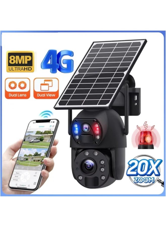 CRONY ST-598-8M-20X-4G  Low power Solar Battery Camera 4K 355° Horizontal, 90° Vertical IR Night Vision Dual Lens View IP66 Waterproof Human Body Induction Human Tracking Support Two-way audio - Image 5