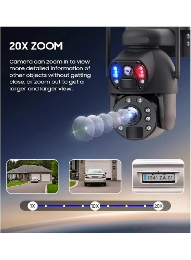 CRONY ST-598-8M-20X-4G  Low power Solar Battery Camera 4K 355° Horizontal, 90° Vertical IR Night Vision Dual Lens View IP66 Waterproof Human Body Induction Human Tracking Support Two-way audio - Image 4