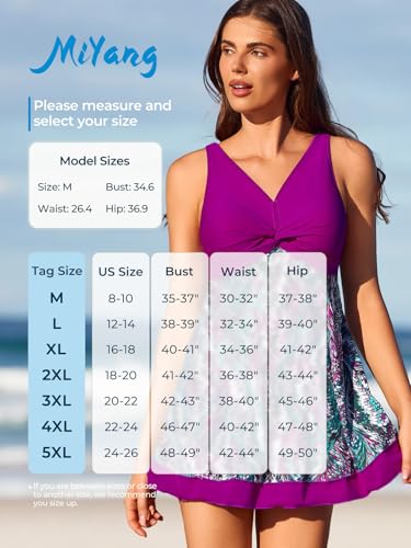 MiYang Women's Shaping Body Swimsuit One-Piece Swimwear Spa Suit Size tag 4XL/US size XL,Purple - Image 5