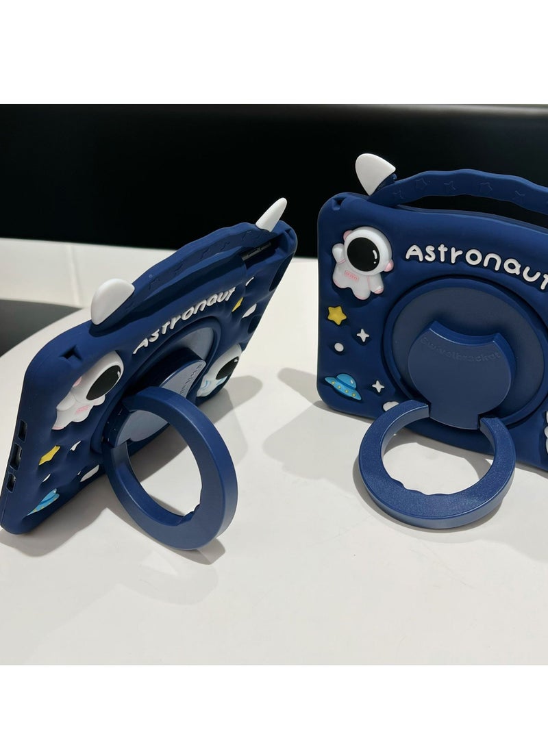 Samsung Galaxy Tab A9 Plus 11-inch 2023 Kids Case with Pen Slot and Portable Handle Stand Compatible with Samsung Tab A9+ 11-inch Tablet (Model: SM-X210/X216/X218) (Astronaut Blue) Cute Shockproof A9+ Kids Silicone Tablet Case - Image 2