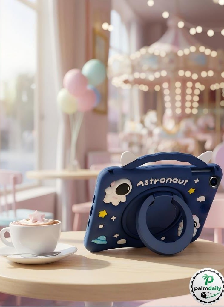 Samsung Galaxy Tab A9 Plus 11-inch 2023 Kids Case with Pen Slot and Portable Handle Stand Compatible with Samsung Tab A9+ 11-inch Tablet (Model: SM-X210/X216/X218) (Astronaut Blue) Cute Shockproof A9+ Kids Silicone Tablet Case - Image 5