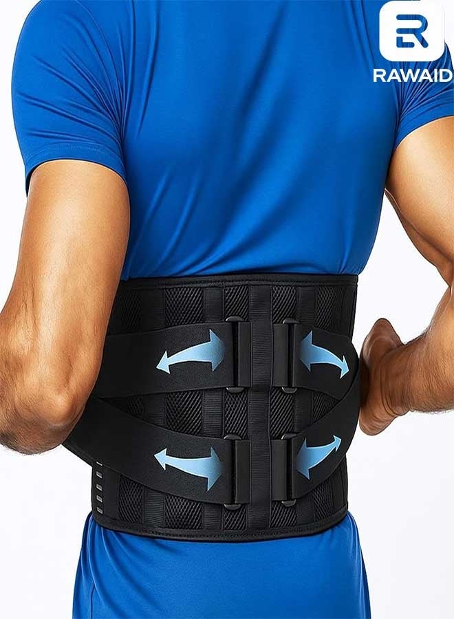 RAWAID Back Brace for Lower Back Pain Relief Adjustable Breathable Lumbar Support Belt for Men & Women Ideal for Work & Everyday Use - Image 1