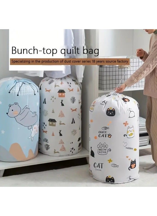 Generic 3 pieces of multi-use storage organizer for storing quilts, toys, and clothes with a portable drawstring, multi-colored, 85*45 cm  - Image 2