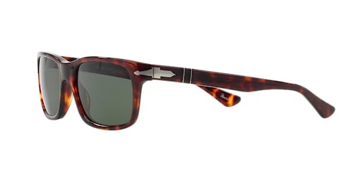 Persol PO3048S Rectangular Sunglasses, Havana/Green, 55 mm - Image 3