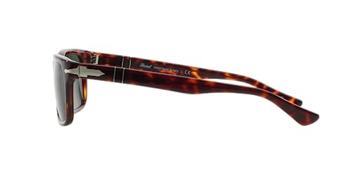 Persol PO3048S Rectangular Sunglasses, Havana/Green, 55 mm - Image 4
