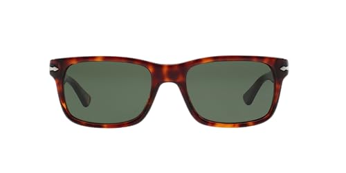 Persol PO3048S Rectangular Sunglasses, Havana/Green, 55 mm - Image 1
