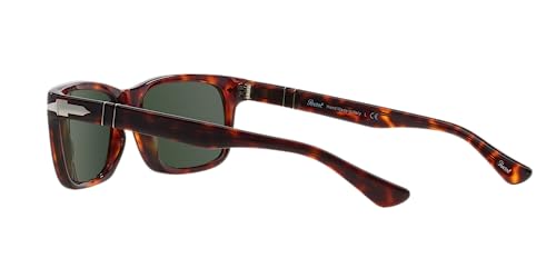 Persol PO3048S Rectangular Sunglasses, Havana/Green, 55 mm - Image 5