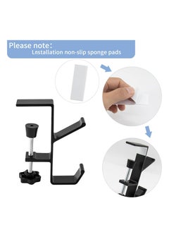 Oasisgalore Desk Mount Bag Holder Hook Clamp, Portable Desk Mount Headphones Holder for Reduce Desk Clutter Table Desk Table Hanging Storage  - Image 3