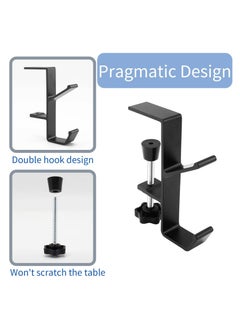 Oasisgalore Desk Mount Bag Holder Hook Clamp, Portable Desk Mount Headphones Holder for Reduce Desk Clutter Table Desk Table Hanging Storage  - Image 4