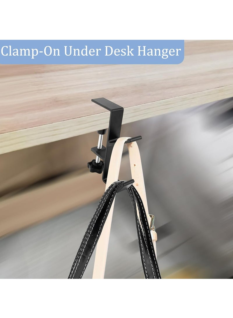 Desk Mount Bag Holder Hook Clamp, Portable Desk Mount Headphones Holder for Reduce Desk Clutter Table Desk Table Hanging Storage