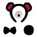 Jmkcoz 4 Pieces Bear Costume Set Bear Ears Headband and Tail Nose Bowtie for Halloween Carnival Animal Cosplay Party Black - Image 3