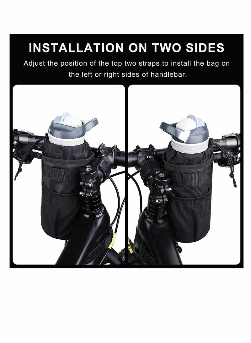 Generic Bike Cup Holder Bicycle Water Bottle Holder Handlebar Drink Holder with Mesh Pockets Phone Bag Bike Handlebar Cup Drink Holder Bike Handlebar Bottle Bag Professional Cycling Accessories - Image 4