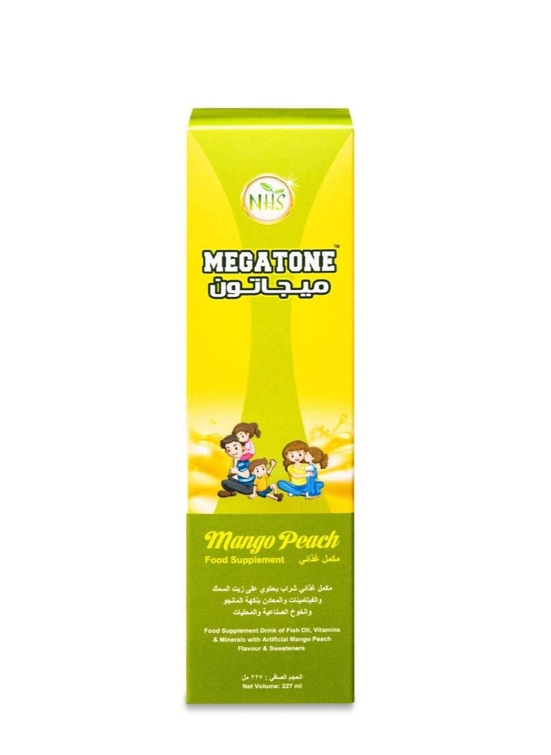 NHS - Megatone Omega 3 Mango Peach Flavour 227 gm - Image 1