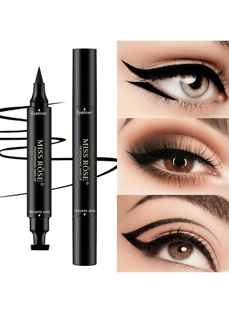 Miss Rose Magic Double-Ended Seal Eyeliner Waterproof Winged Eyeliner Stamp Stick Black Charming Cat Eye Makeup - Image 1