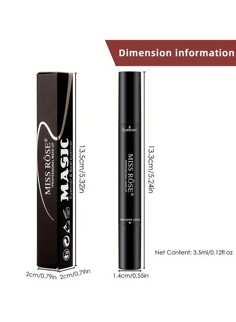 Miss Rose Magic Double-Ended Seal Eyeliner Waterproof Winged Eyeliner Stamp Stick Black Charming Cat Eye Makeup - Image 3