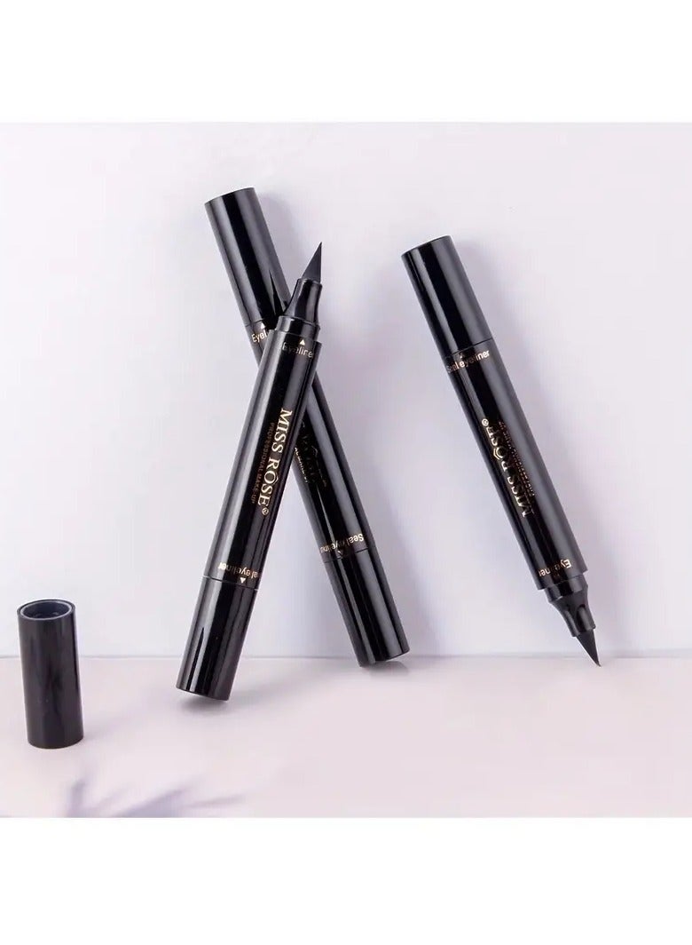 Miss Rose Magic Double-Ended Seal Eyeliner Waterproof Winged Eyeliner Stamp Stick Black Charming Cat Eye Makeup - Image 4