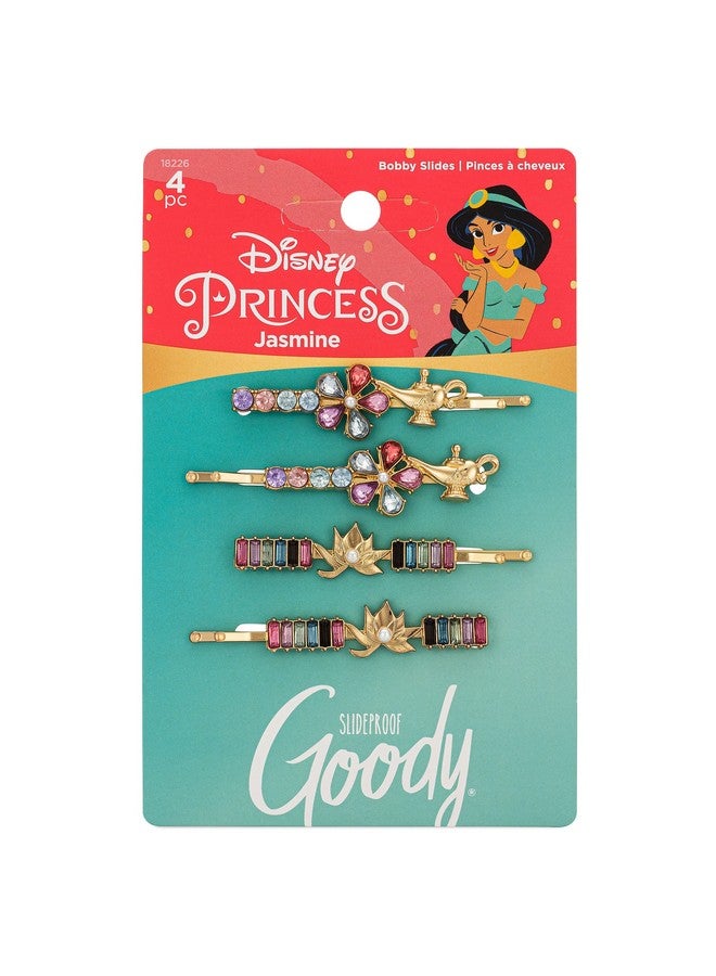 Goody Bobby Pins 4 Count Disney Princess Jasmine Slideproof Rhinestone Bobbies Hair Accessories For Men Women Boys & Girls Style With Ease & Keep Your Hair Secured For All Hair Types - Image 1