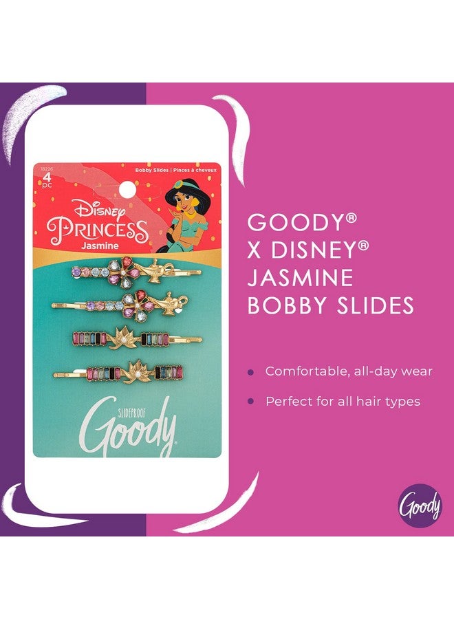 Goody Bobby Pins 4 Count Disney Princess Jasmine Slideproof Rhinestone Bobbies Hair Accessories For Men Women Boys & Girls Style With Ease & Keep Your Hair Secured For All Hair Types - Image 3