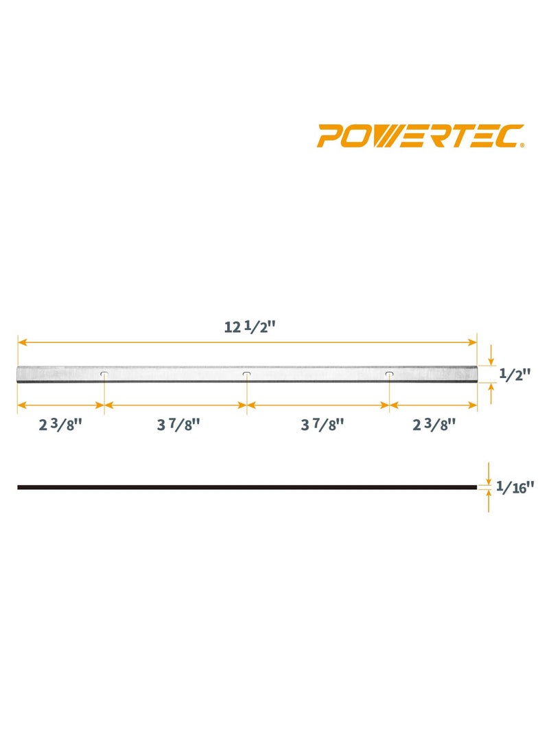 POWERTEC POWERTEC 12-1/2 Inch Planer Blades for Ryobi AP1305, AP-12 Planer, Set of 2 (128031)  - Image 4