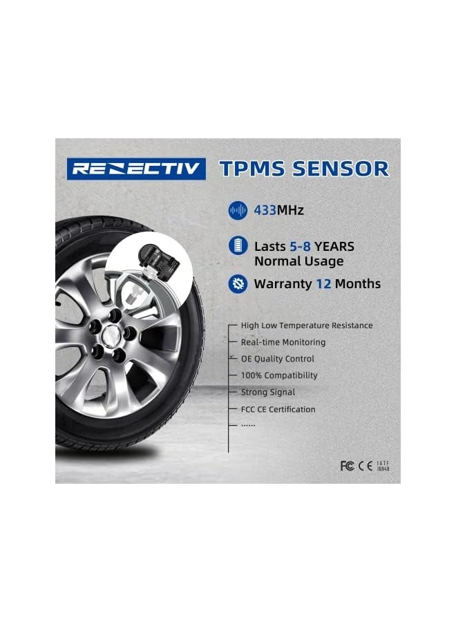 Topleo Tire Pressure Sensor,52933-D4100 433MHz Tire Pressure Monitor Sensor(TPMS) Replacement for Kia Hyundai(4PCS) - Image 3