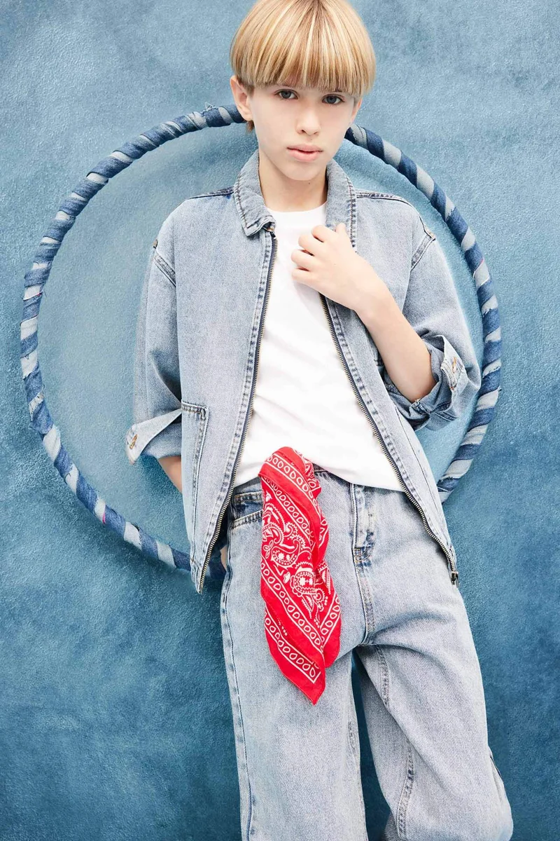 Defacto Boy Polo Neck Denim Jacket