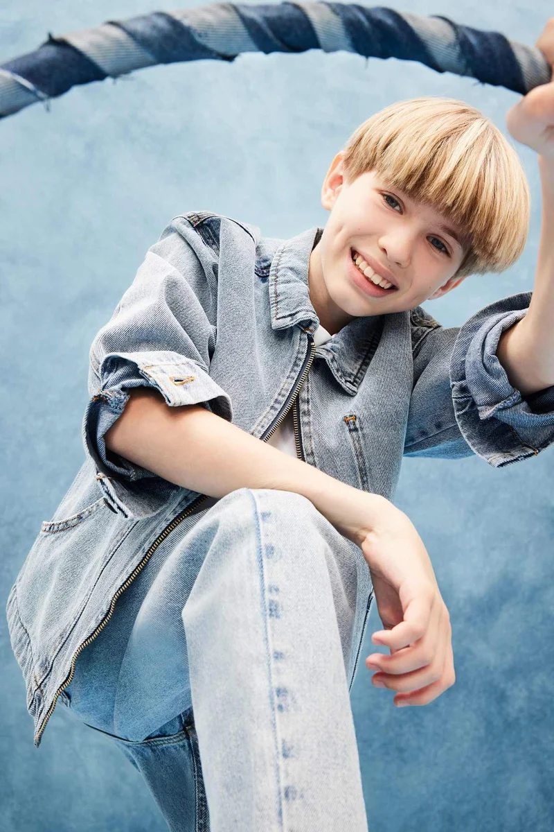 Defacto Boy Polo Neck Denim Jacket