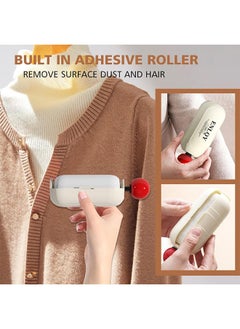 ENJOY Reusable Sticky Roller, lint remover, Lint Roller, Mini Portable Lint Roller for Clothes Pet Hair, 2 in 1 Washable Gel Handy Roller Lint with Scraper for Travel Office Home (White)  - Image 3