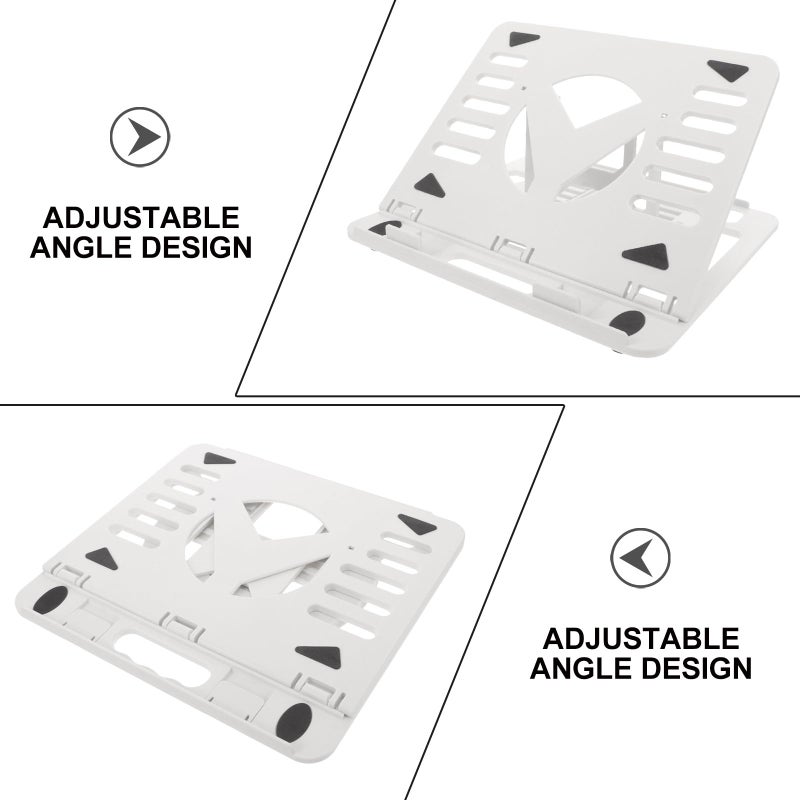 Adjustable Folding Laptop Stand Portable Cooling Bracket Holder White for Office Travel - Image 4