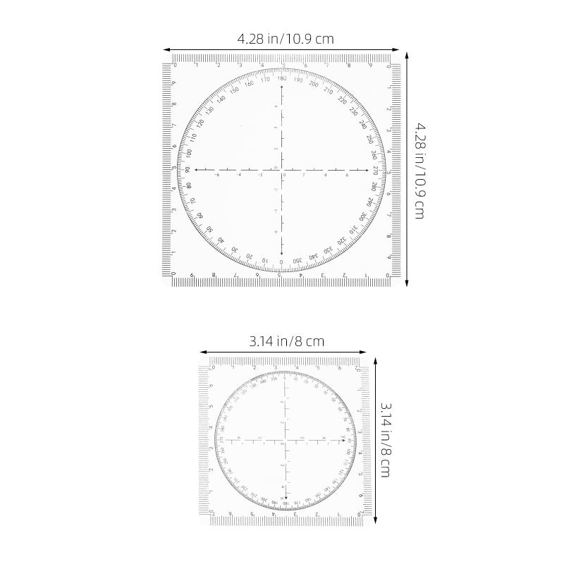 🧸 مساطر هندسية للطلاب مع وظائف رياضية مقاس 10 90 0 10 سم شفافة من مادة في سي طقم مكون من 2 - Image 2