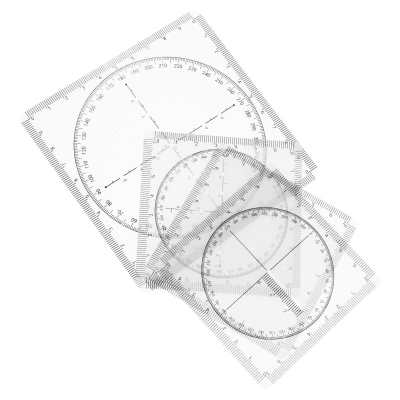 🧸 مساطر هندسية للطلاب مع وظائف رياضية مقاس 10 90 0 10 سم شفافة من مادة في سي طقم مكون من 2 - Image 4