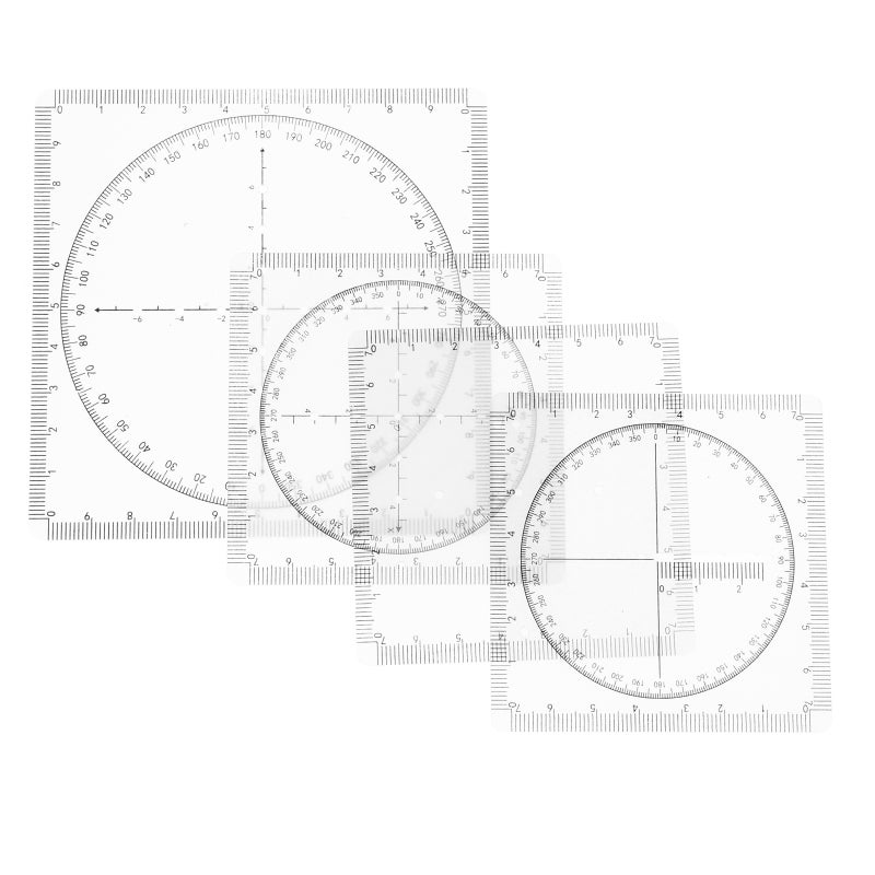 🧸 مساطر هندسية للطلاب مع وظائف رياضية مقاس 10 90 0 10 سم شفافة من مادة في سي طقم مكون من 2 - Image 5
