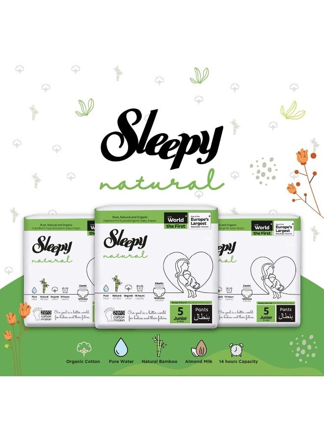 Sleepy حفاضات أطفال طبيعية بحجم 5، راحة قصوى، امتصاص فائق، صديقة للبيئة، مضادة للحساسية، 5 × 24 قطعة - Image 3
