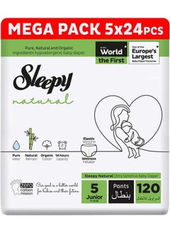 Sleepy Baby Diaper Natural Pants Size 5, Ultimate Comfort, Superior Absorbency, Eco-Friendly, Hypoallergenic, 5 X 24 Pieces  - Image 1