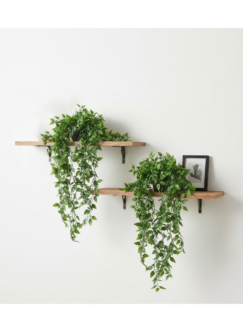 2pcs Fake Hanging Plants, Artificial Potted Plants for Indoor Outdoor Aesthetic Office Living Room Shelf Decor - Image 1