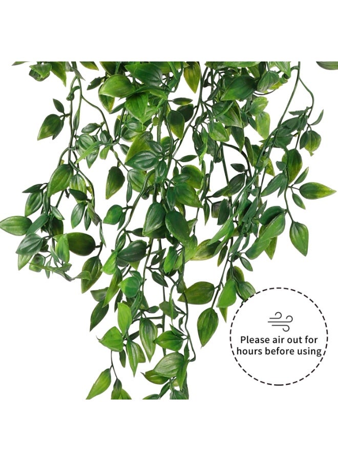 2pcs Fake Hanging Plants, Artificial Potted Plants for Indoor Outdoor Aesthetic Office Living Room Shelf Decor - Image 4