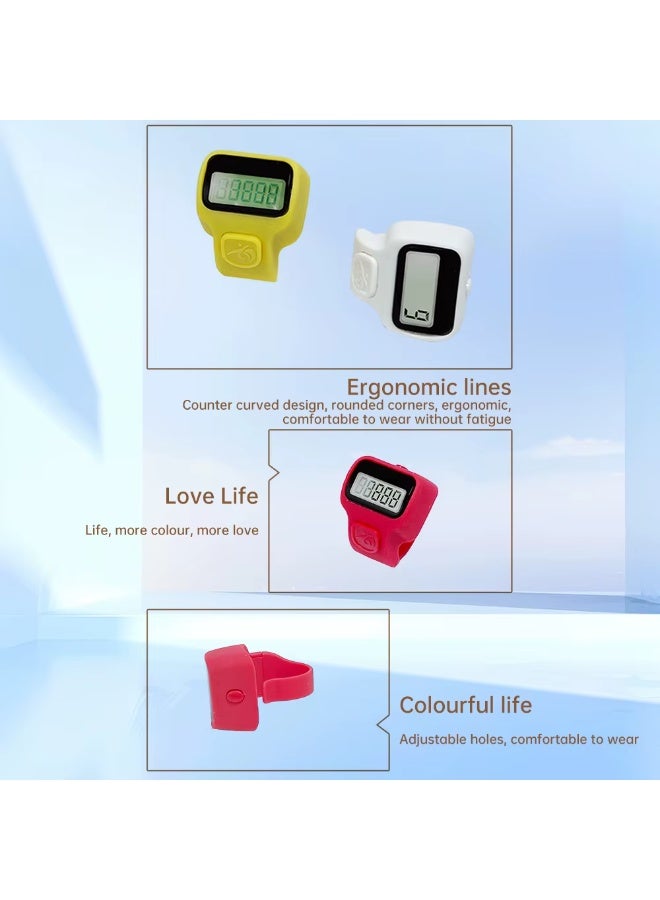 JIXIN عداد أصابع رقمي صغير بشاشة LCD، عداد يدوي محمول للرياضة واللياقة البدنية والصلاة وجرد المخزون والفعاليات والتدريب والسفر والاستخدام اليومي متعدد الأغراض - Image 3