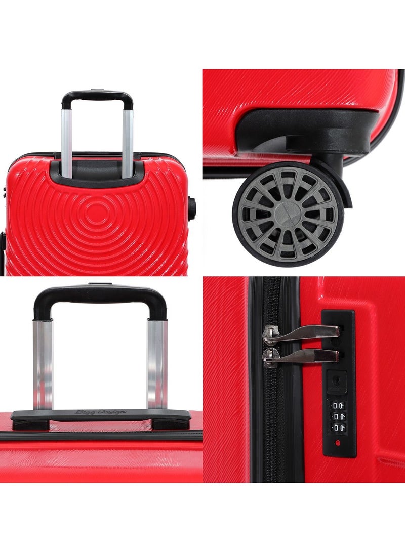 بيج ديزاين حقيبة سفر Biggdesign Cats، حمراء، كبيرة، حقيبة صلبة بعجلات دوّارة، حقائب سفر بنظام قفل، خفيفة الوزن، 28 إنش. - Image 5