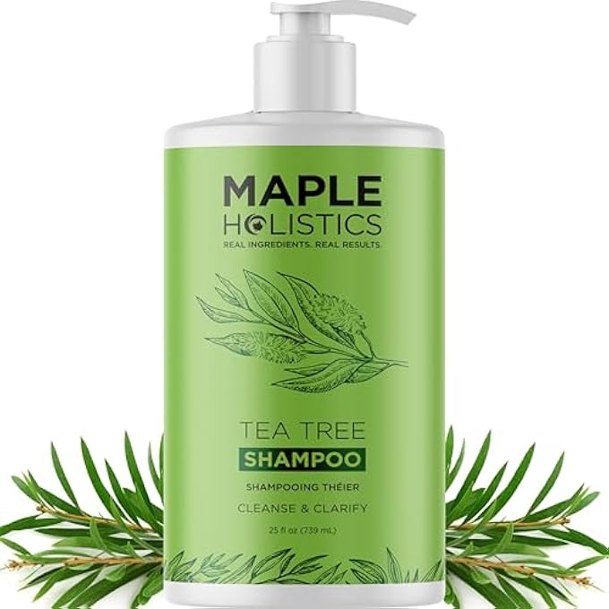 Maple Holistics TEA TREE OIL SHAMPOO SULFATE FREE - DEEP CLEANSING VEGAN TEA TREE SHAMPOO FOR OILY HAIR AND SCALP - DAILY CLARIFYING SHAMPOO FOR BUILD UP WITH ROSEMARY ESSENTIAL OIL FOR ALL HAIR TYPES 25 FL OZ - Image 2