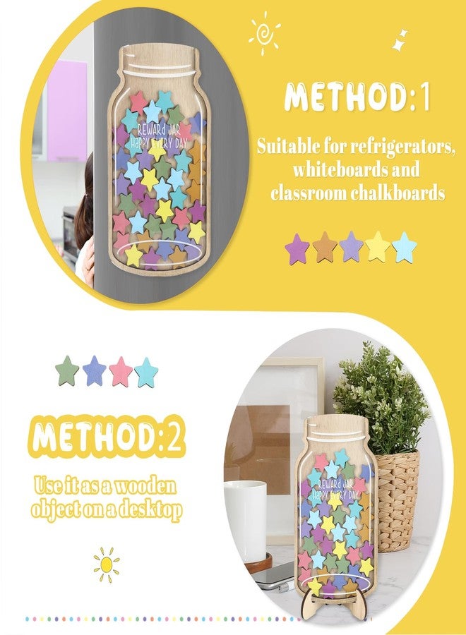 Fyguard 45Pcs Magnetic Reward Jar, Large 9.84 x 5.9“ Star Jar, Reward System for Kids Home Behavior School Classroom Incentives Potty Training with Colorful DIY Name Stickers - Image 3