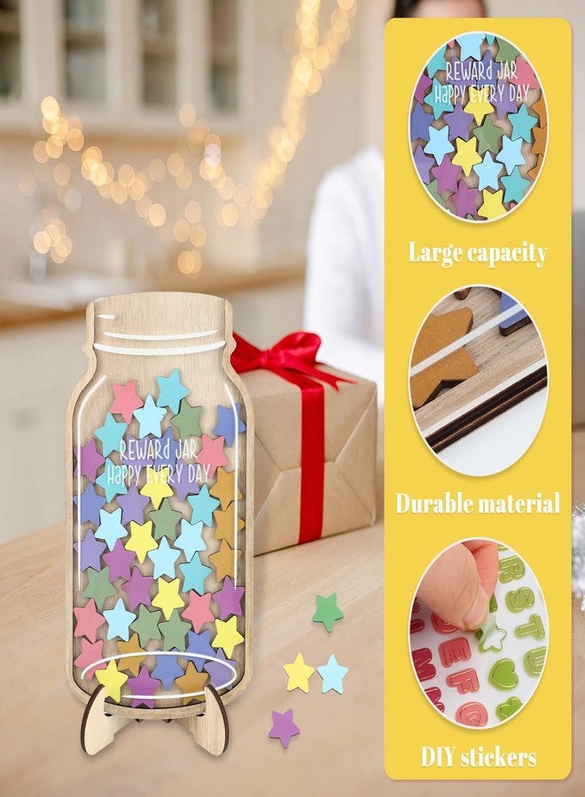 Fyguard 45Pcs Magnetic Reward Jar, Large 9.84 x 5.9“ Star Jar, Reward System for Kids Home Behavior School Classroom Incentives Potty Training with Colorful DIY Name Stickers - Image 4