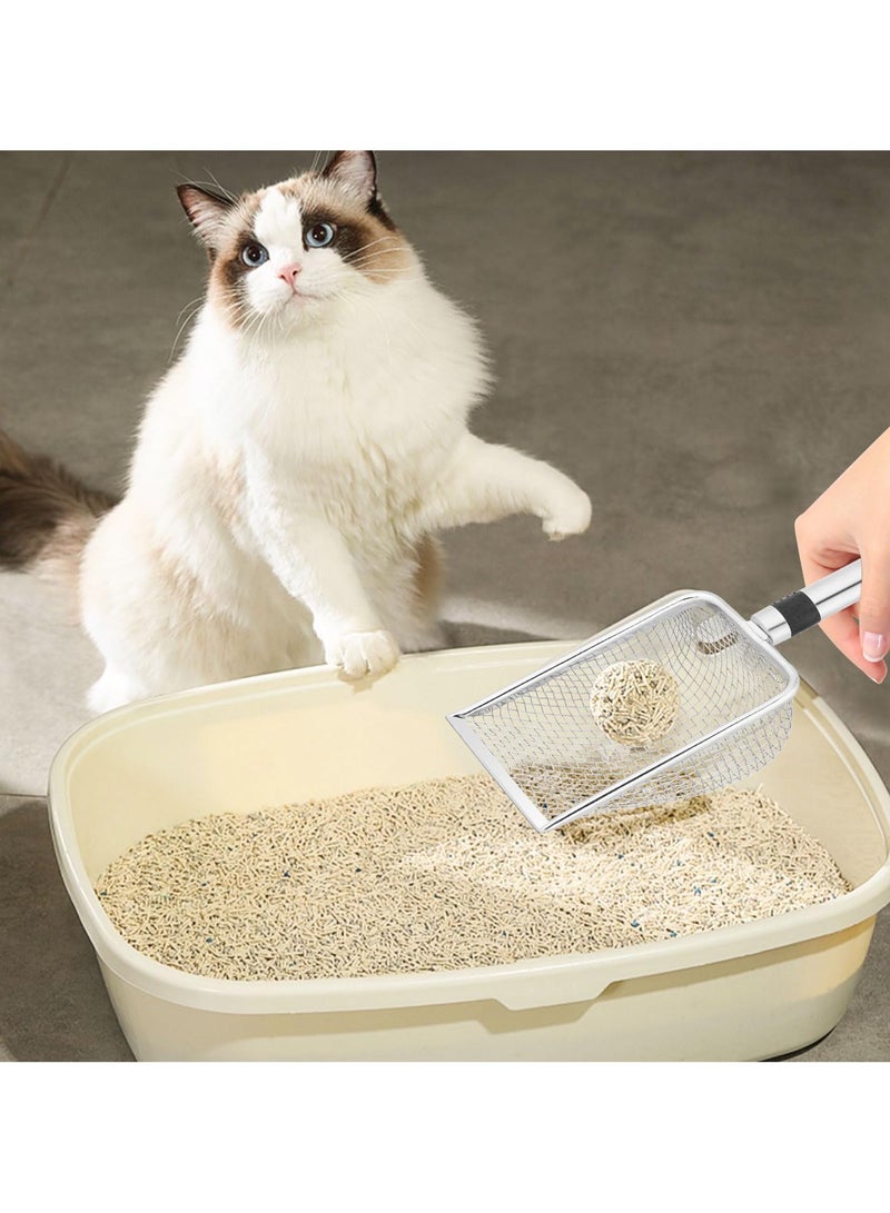 Winner Cat Litter Scoop 1PCS Stainless Steel Mesh Litter Shovel Poop Sifting Litter Box Scooper with 1 Self-Adhesive Hooks, Kitten Pooper Lifter for Litter Box - Image 3