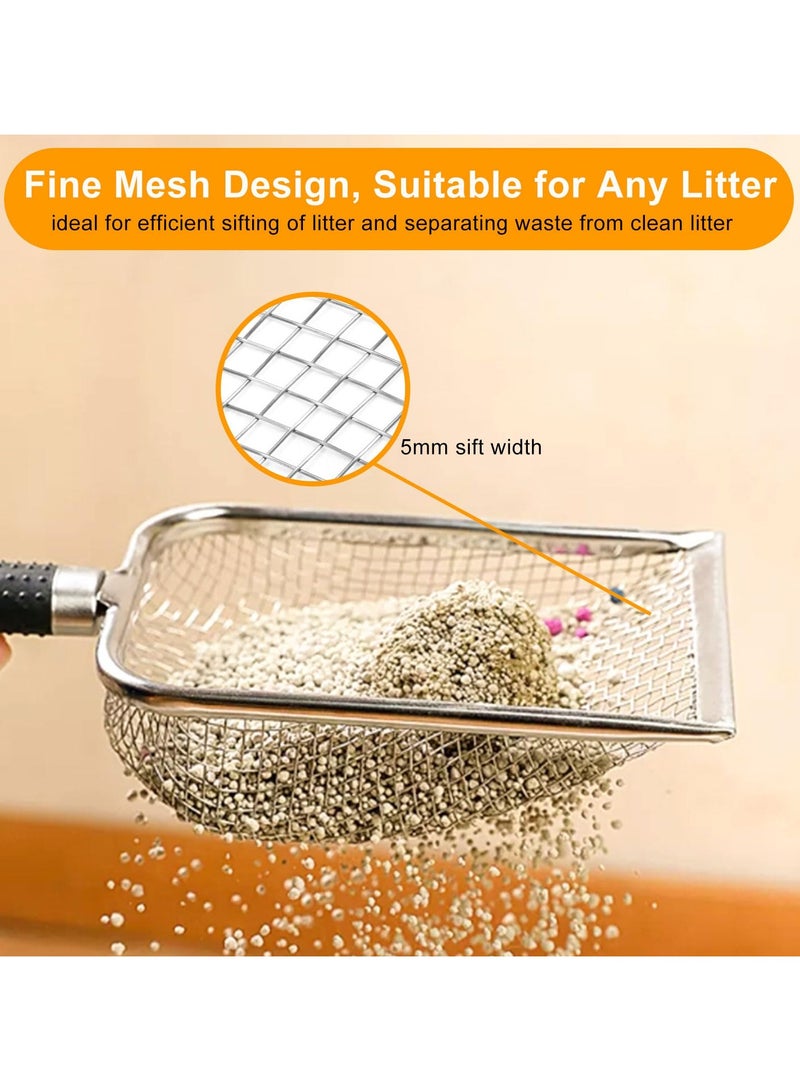Winner Cat Litter Scoop 1PCS Stainless Steel Mesh Litter Shovel Poop Sifting Litter Box Scooper with 1 Self-Adhesive Hooks, Kitten Pooper Lifter for Litter Box - Image 4