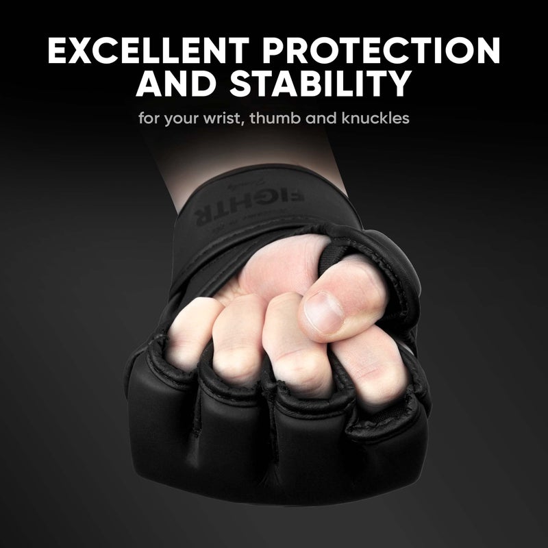FIGHTRÂ® Pro MMA Gloves for Grappling Sparring Training, Kickboxing Martial Arts Muay Thai Punching Bag Mitt Training Boxing for Men and Women - Image 3