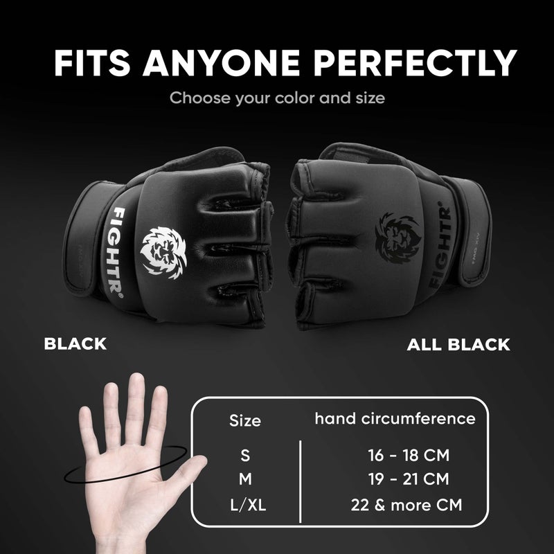 FIGHTRÂ® Pro MMA Gloves for Grappling Sparring Training, Kickboxing Martial Arts Muay Thai Punching Bag Mitt Training Boxing for Men and Women - Image 2