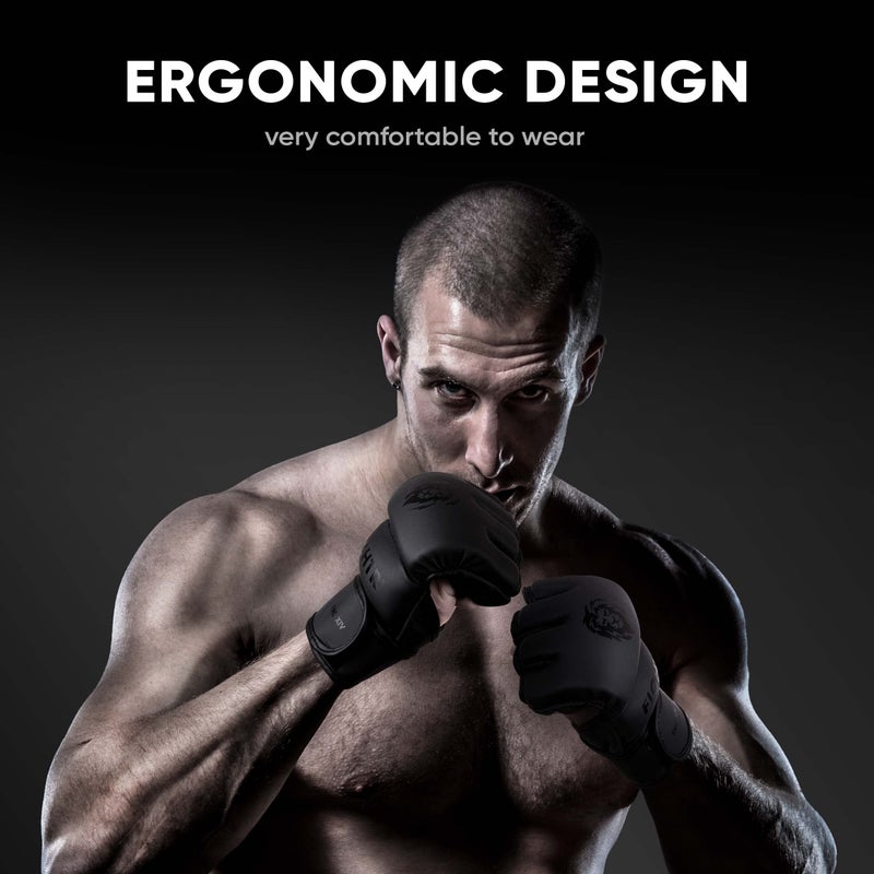 FIGHTRÂ® Pro MMA Gloves for Grappling Sparring Training, Kickboxing Martial Arts Muay Thai Punching Bag Mitt Training Boxing for Men and Women - Image 5