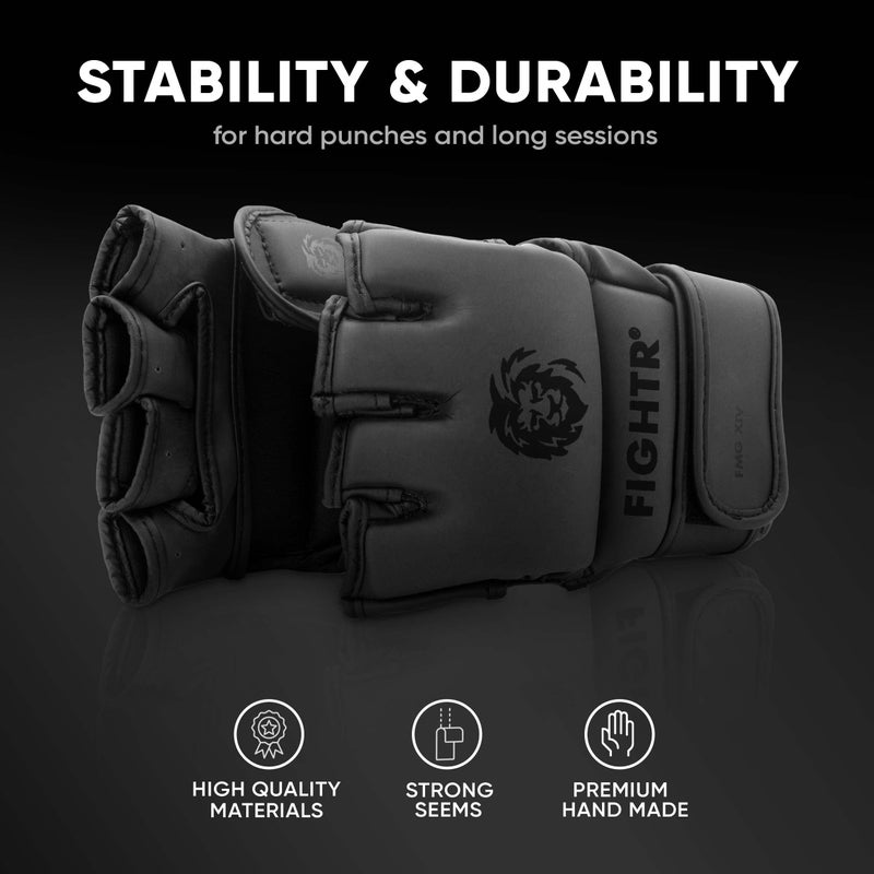 FIGHTRÂ® Pro MMA Gloves for Grappling Sparring Training, Kickboxing Martial Arts Muay Thai Punching Bag Mitt Training Boxing for Men and Women - Image 4